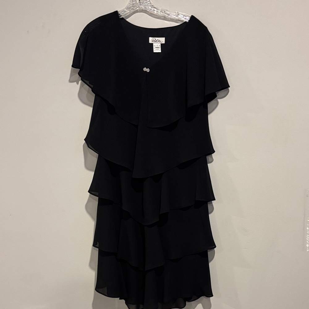 Patra Black Layered Dress